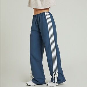 PacSun Blue Track Pants with White Stripes